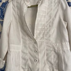 White linen cropped jacket